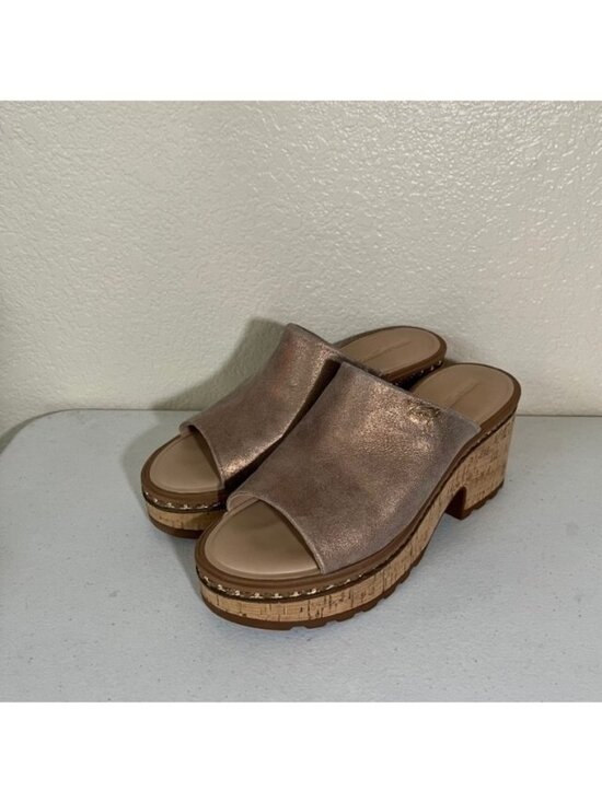 Karl Lagerfeld Paris Shoes - Karl Lagerfeld Paris Women's 10 Carita Wedge Sandal Platform Latte Glitter Pink